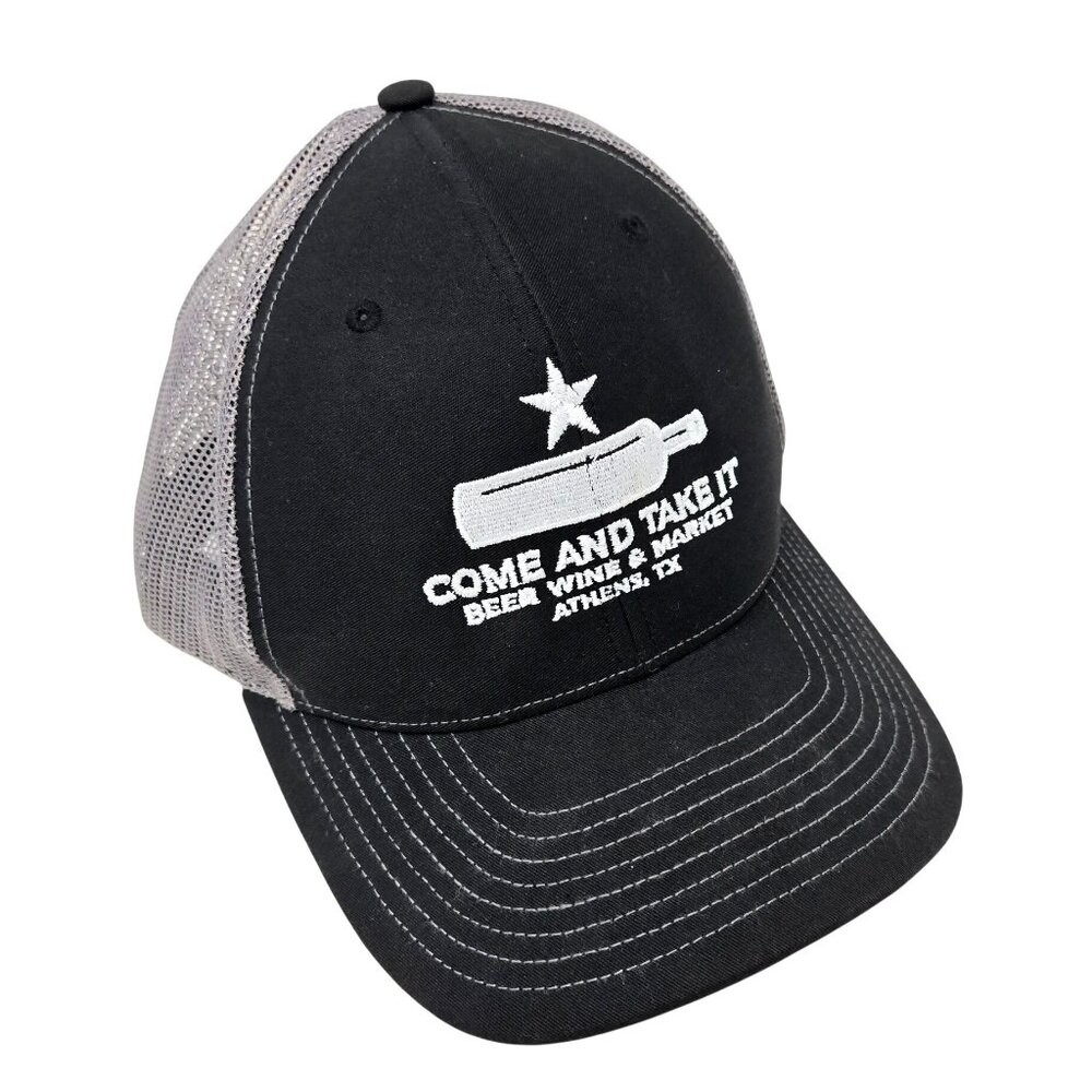 Come And Take It Athens TX Snapback Hat By Richardson Style 112 Black & Gray Tru